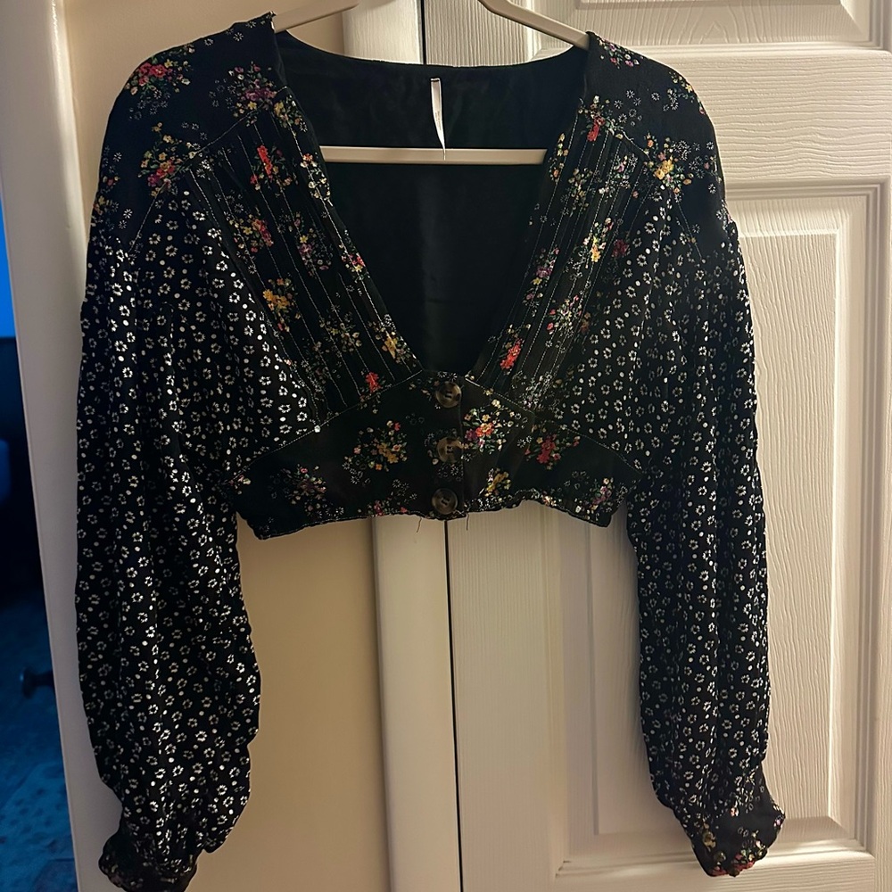 Free People Floral Crop Top